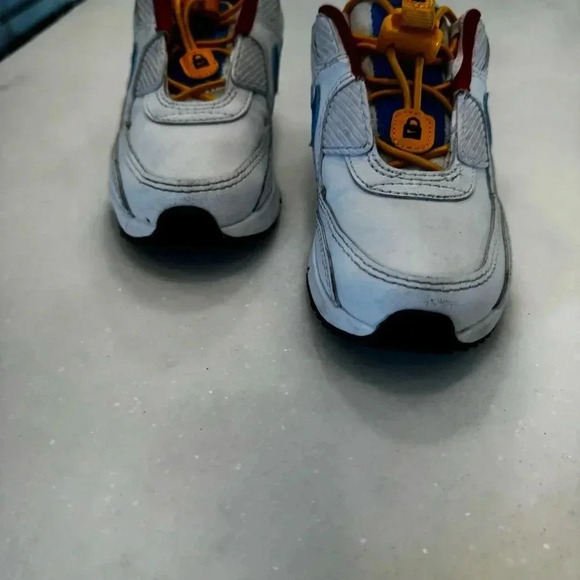 Nike Air Max 90 Toggle Slip On Kids Unisex White Yellow Blue Size 5C - Picture 10 of 12